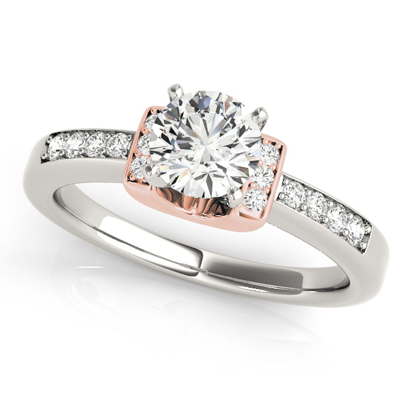 Lavish Side Stone Accent Diamond Engagement Ring w/ Bridge