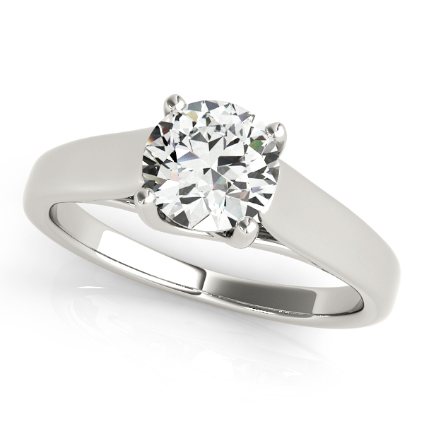 Prong Solitaire Engagement Ring - Trellis Setting & Round Cut Center