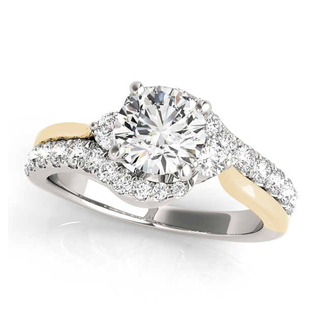 Two Tone Engagement Ring w/ Curved AND Split Shank Bypass