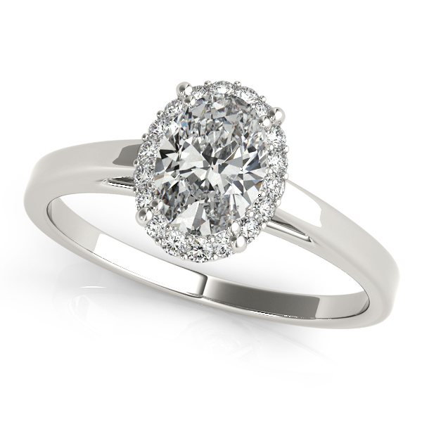 Simple & Elegant Oval Cut Halo Engagement Ring