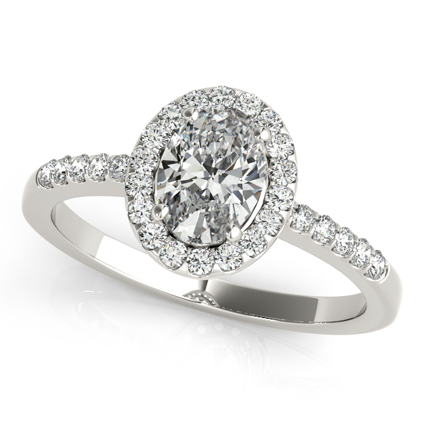 Special Oval Cut Engagement Ring Round Cut Side Stones