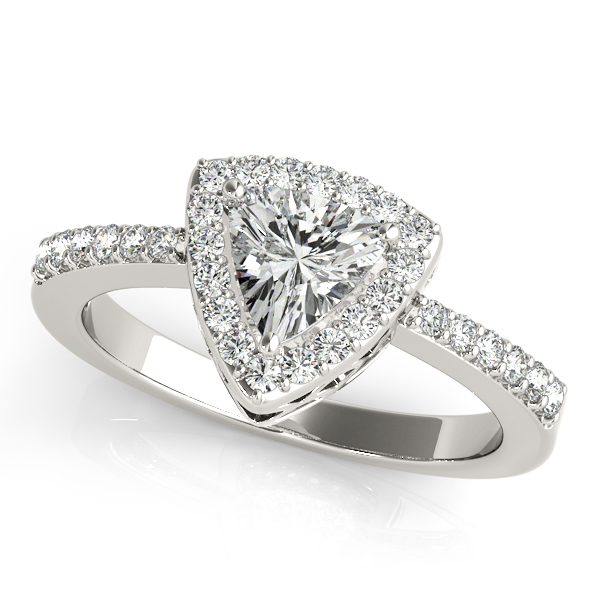 Rare Trillion Halo Engagement Ring Triangle Diamond